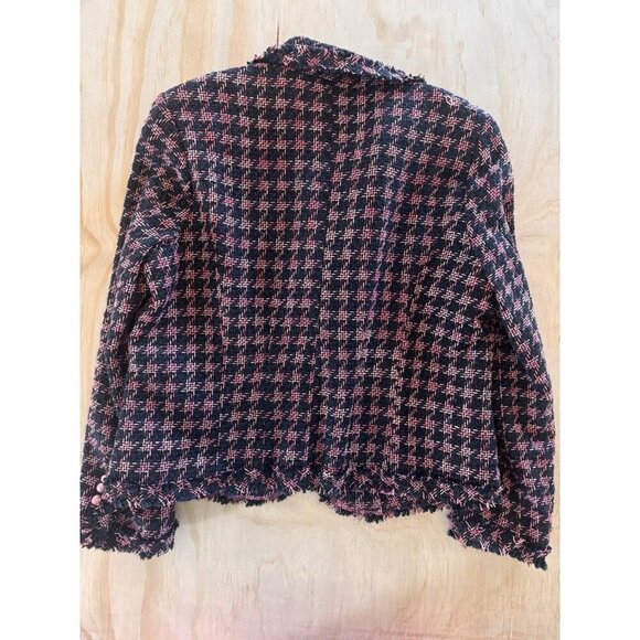 NWT Silkland Petite Tweed Jacket Women’s Large LP Pink Silk Blend Raw Hem Career - Picture 10 of 13